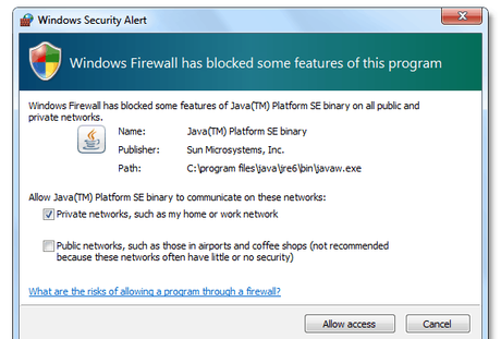 JDownloader will ask for permission to connect to the Internet
