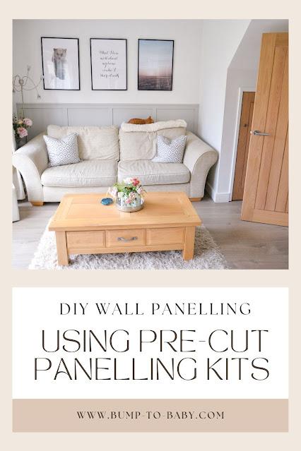 Living Room DIY Wall Panelling Using Pre-Cut Kits - Before & After