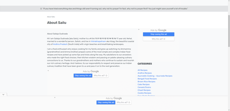 Sailu's Food Blog overview