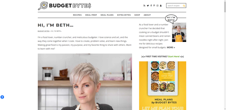 BudgetBytes Dashboard