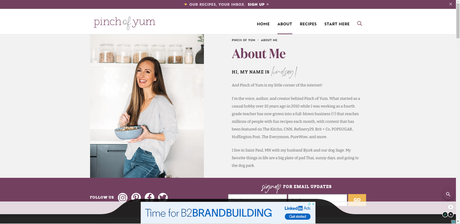 Pinch of Yum dashboard