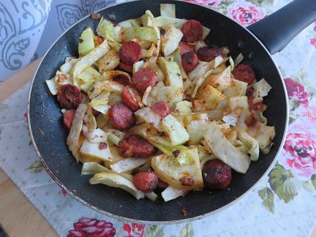 Kielbasa Cabbage Skillet