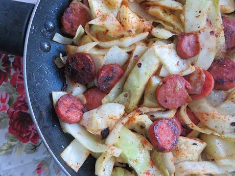 Kielbasa Cabbage Skillet