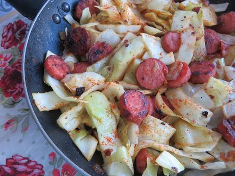 Kielbasa Cabbage Skillet