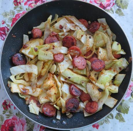 Kielbasa Cabbage Skillet