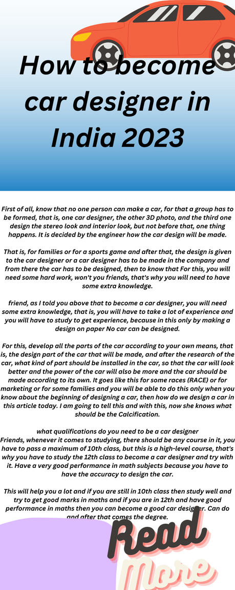 How to become car designer in India 2023