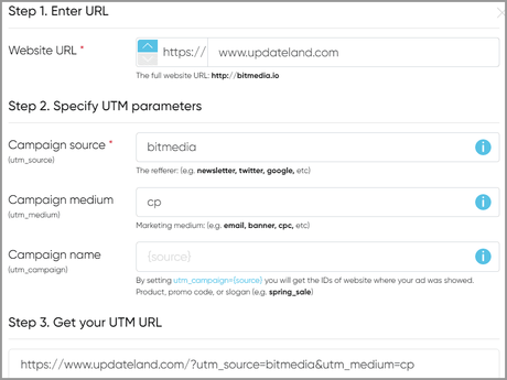Bitmedia Custom UTM builder