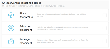 Bitmedia targeting settings