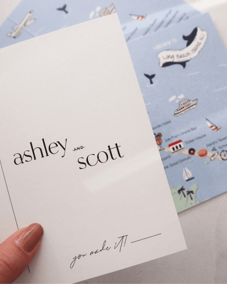 beach wedding invitations in nautical style