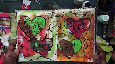 Love is - Mixed Media Art Journal Page