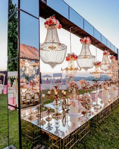 mirror wedding reception