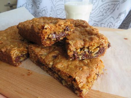 Oatmeal Chocolate Chip Cookie Bars (small batch)