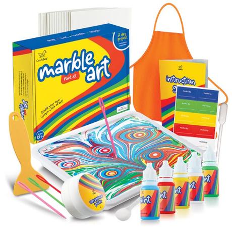 Image: CraftBud Marbling Paint Kit, with 5 Paint Colors and GuideBook