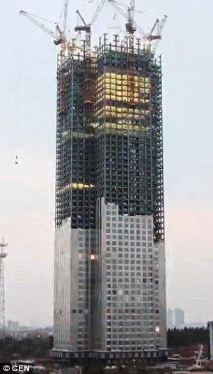 57 storey sky-scraper in Nineteen days ! @ '3 floors - a day'