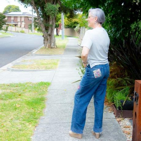 Make Do and Mend the Traditionally Modern Way Boro patch on the back pocket of the jeans