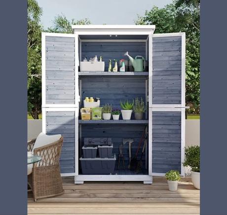 Image: Bealife Lockable Outdoor Storage Cabinet with 3 Shelves