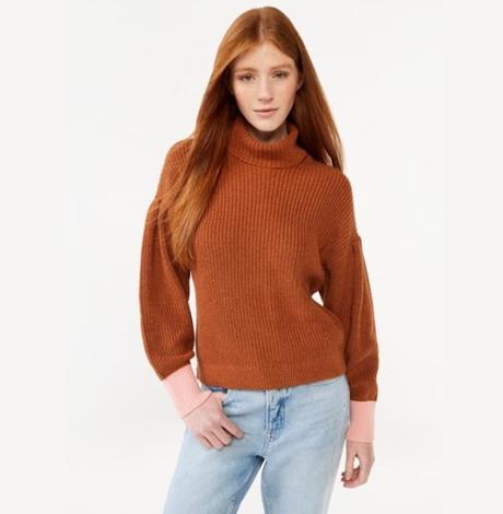 Image: Cowl Neck Pleat Shoulder Sweater