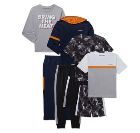 Image: Hind Boys Active Shirts, Shorts, and Jogger Pants 8-Piece Outfit Set
