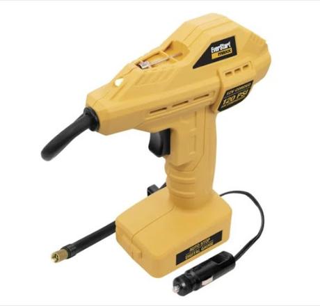 Image: EverStart Maxx 120 PSI 12V Portable Air Compressor with Auto Stop and Backlit LCD for Tires