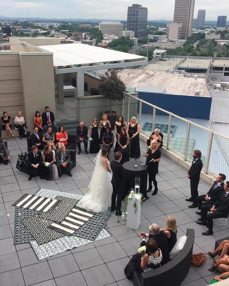 atlanta wedding venues aisle rooftop ceremony