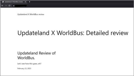 World Bus review 1