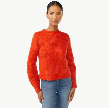 Image: Scoop Textured Cable Knit Sweater