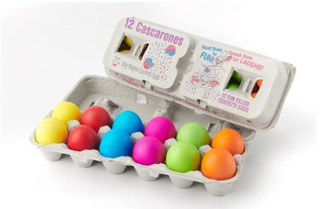Image: Silly Rabbit Carton Cascarones Multi-color Paper Easter Eggs
