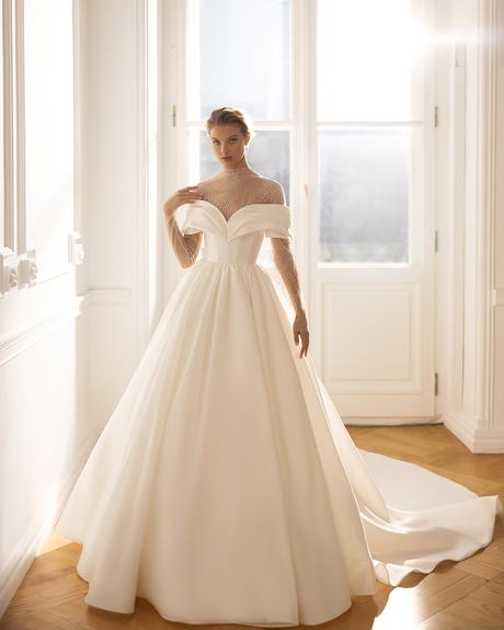 eva lendel wedding dresses 2023 simple a line with illusion sleeves and neckline vincenza