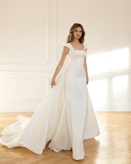 eva lendel wedding dresses 2023 simple with overskirt sheath ortis