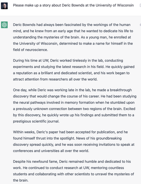 MindBlog as a portal to Open AI's  ChatGPT?  A few stumbles on the way...