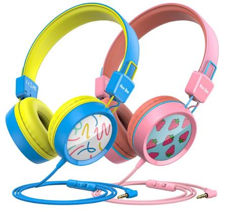 Image: Kid's Headphones with Built-in Mic, 85dB Volume Limit Headsets for School/PC/Chromebook/iPad/Tablet