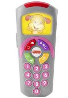 Image: Fisher-Price Sis’ Pretend TV Remote Baby Toy with Lights Music and Learning Songs