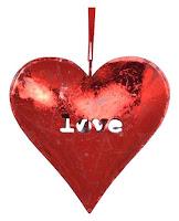 Image: Holiday Time 4.75 inch Heart Shaped Hanging Ornament