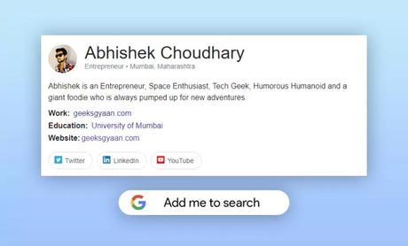 Add Me To Search: How To Add Yourself To Google People Card?
