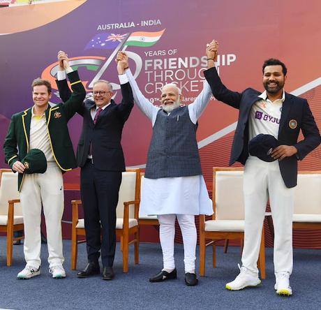 Cricket diplomacy at Ahmedabad - Aussie Press hails Modiji as Global leader