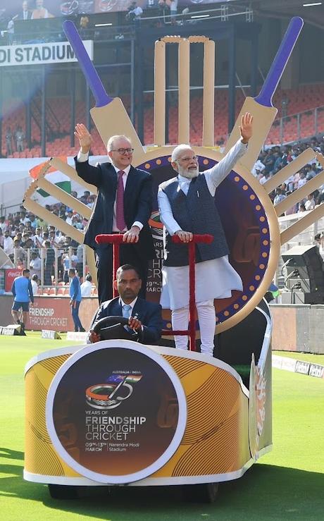 Cricket diplomacy at Ahmedabad - Aussie Press hails Modiji as Global leader