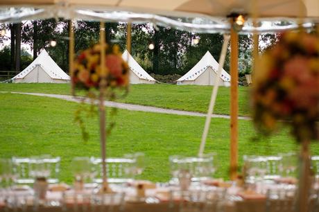 bell tents at an oxfordshire wedding