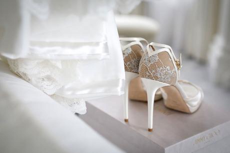 jimmy choo wedding shoes detail at a hedsor house wedding