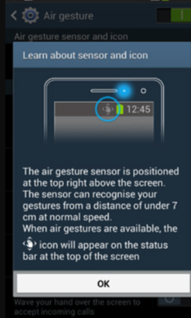 How To Make Use Of Air Gestures On Your Samsung Galaxy S4? air gesture on samsung galaxy s4