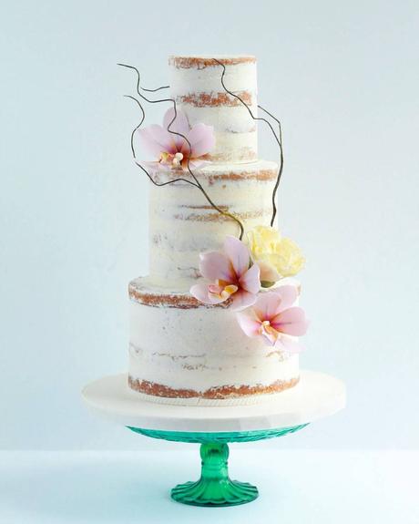 tropical wedding cakes three layers with pink flowers