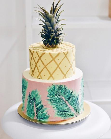 tropical wedding cakes pineapple inspiration