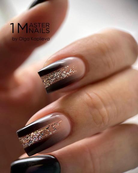 black and gold wedding nails ombre 1masternails
