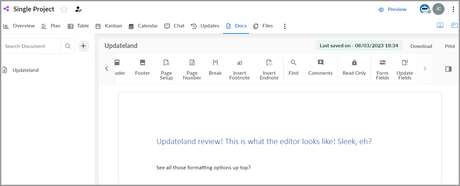 Anywhere In built document creator
