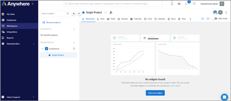 Anywhere user interface