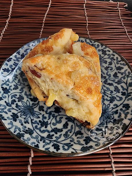 Flaky Cheese and bak kwa scones