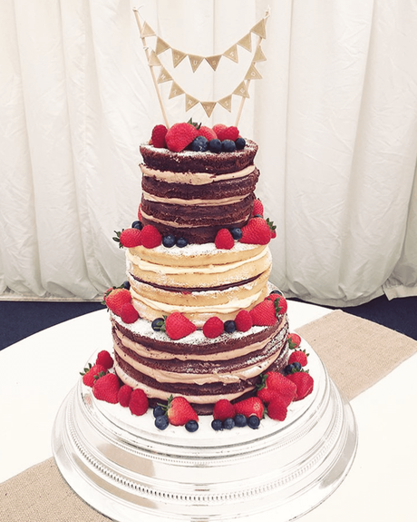 naked wedding cakes chocolate and fresh berries