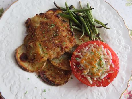 Herbed Cod with Crispy  Garlic Potatoes