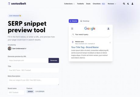 SERP Snippet Preview Tool improves the appearance of the website displayed in the search results and improves the traffic optimization effect