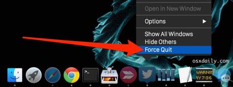 Force quit a Mac app from the Dock Icon with Option key modifier