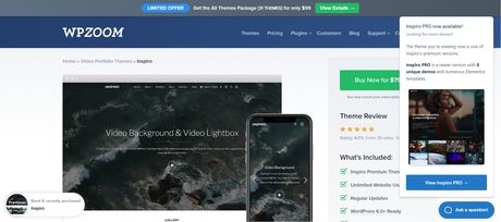 Inspiro theme- wordpress dark theme